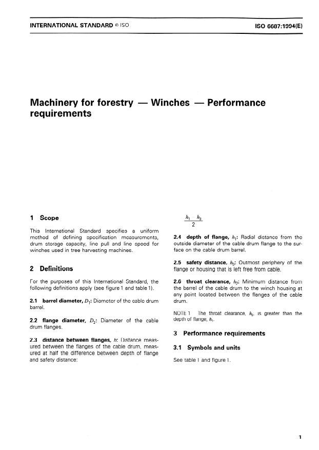 ISO 6687:1994 - Machinery for forestry -- Winches -- Performance requirements