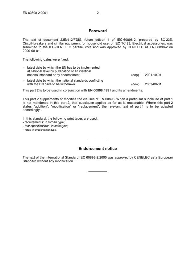 EN 60898-2:2001 EN 60898-2:2003 - Page 4 preview