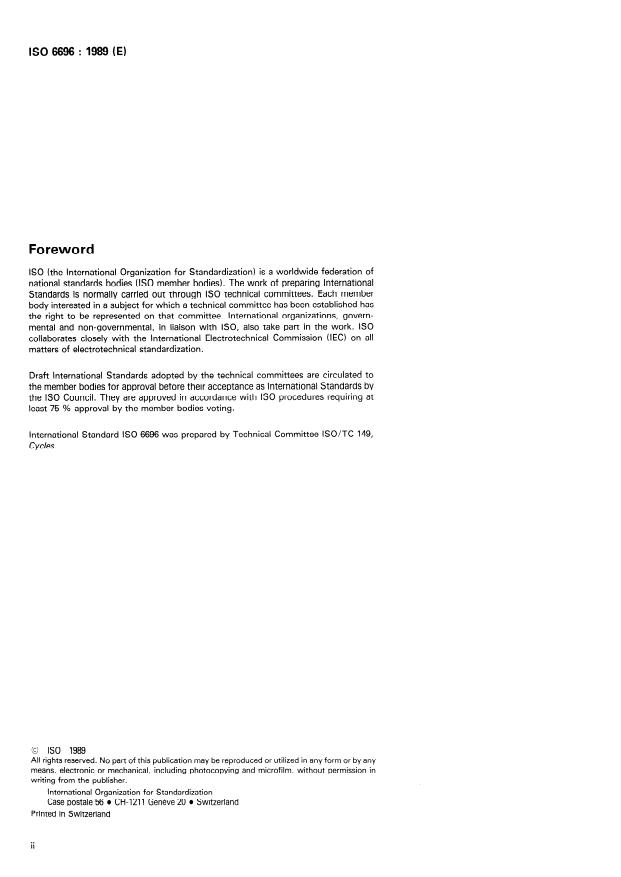 ISO 6696:1989 ISO 6696:1989 - Cycles -- Screw threads used in bottom bracket assemblies - Page 2 preview