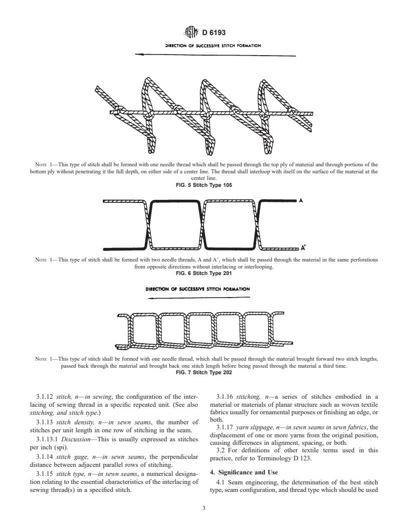 ASTM D6193-97 - Standard Practice for Stitches and Seams