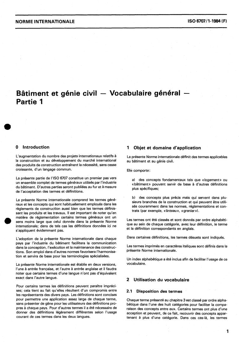 ISO 6707-1:1984 - Building and civil engineering — General vocabulary
Released:4/1/1984
