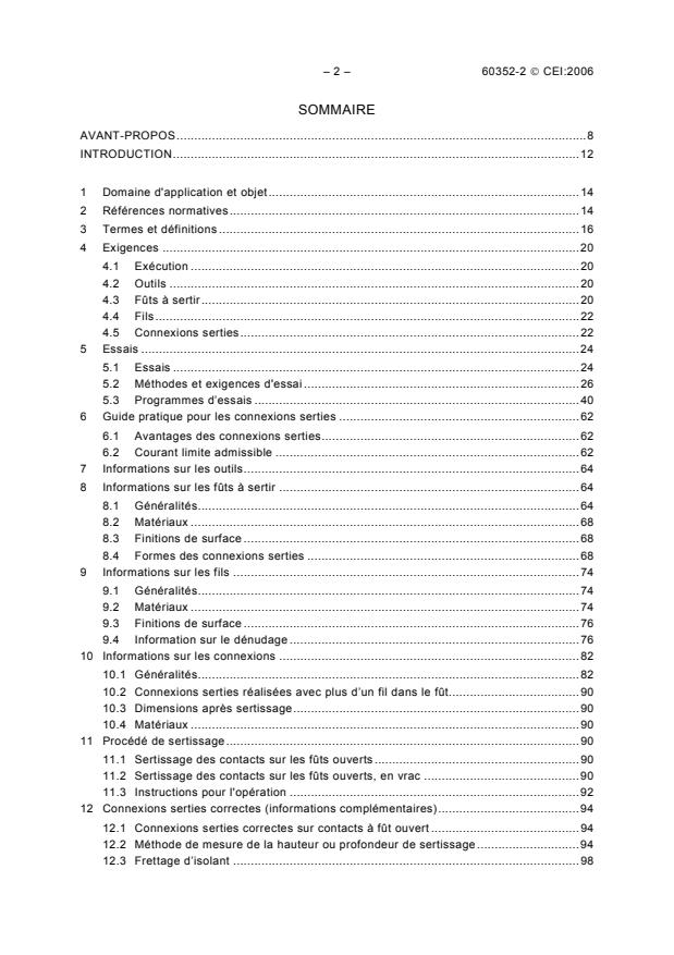 IEC 60352-2:2006 IEC 60352-2:2006 - Solderless connections - Part 2: Crimped connections - General requirements, test methods and practical guidance - Page 4 preview