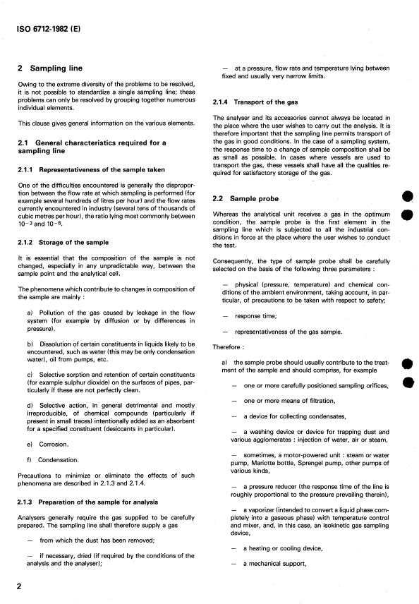 ISO 6712:1982 ISO 6712:1982 - Gas analysis -- Sampling and transfer equipment for gases supplying an analytical unit - Page 4 preview