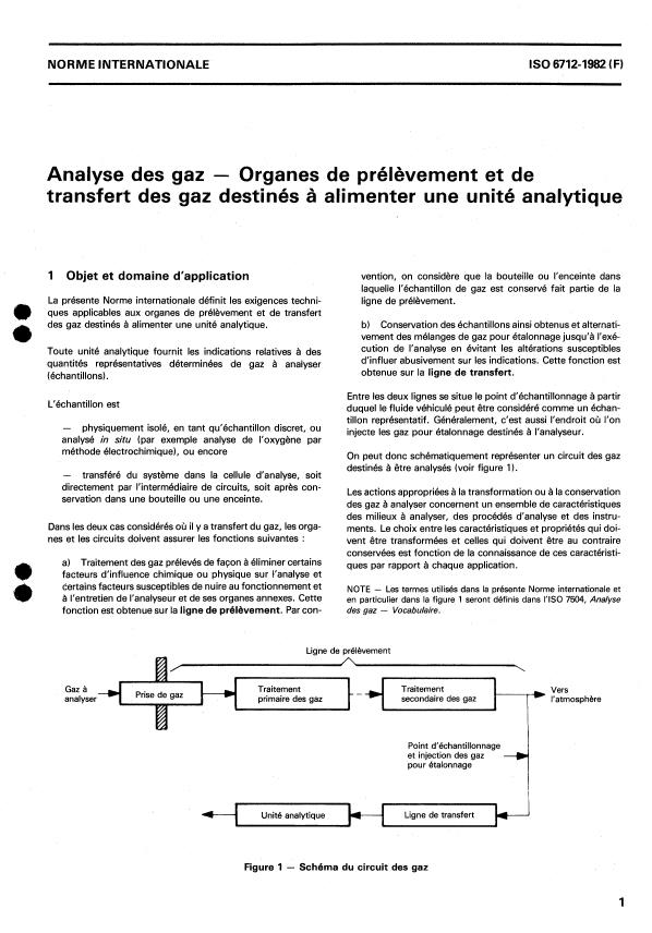 ISO 6712:1982 ISO 6712:1982 - Analyse des gaz -- Organes de prélevement et de transfert des gaz destinés a alimenter une unité analytique - Page 3 preview