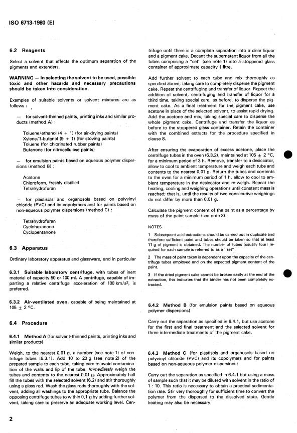 ISO 6713:1980 ISO 6713:1980 - Paints and varnishes -- Preparation of acid extracts from liquid paints - Page 4 preview