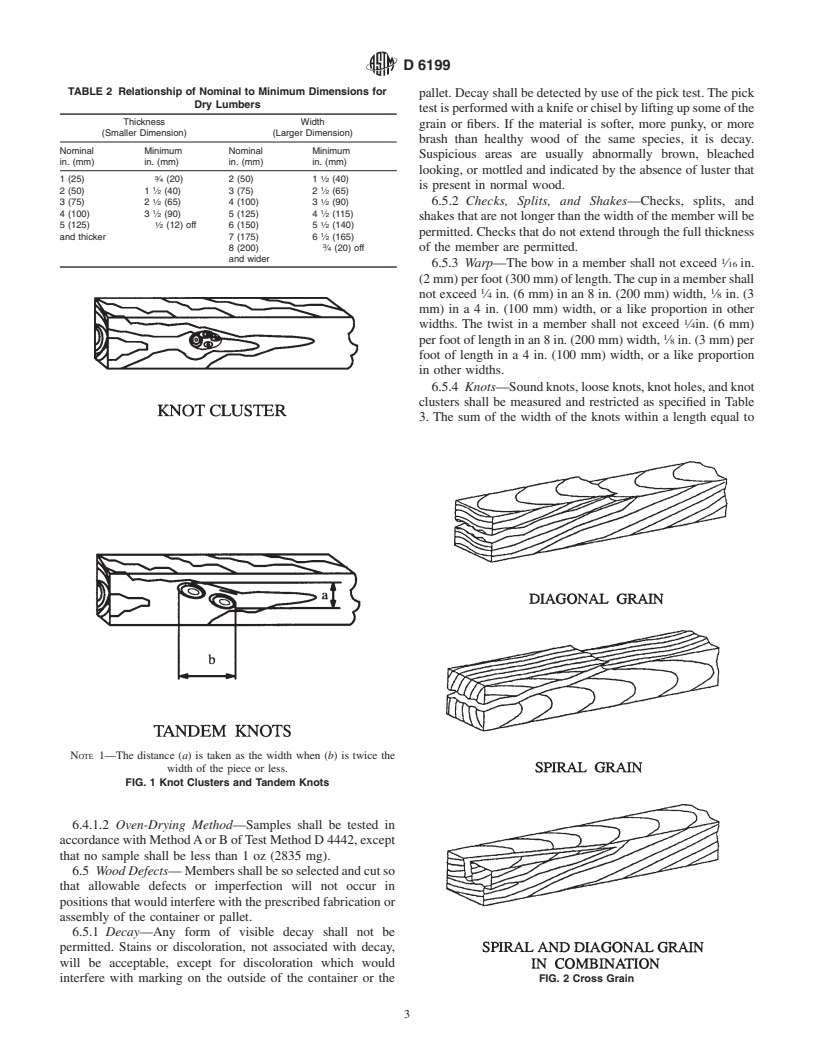 ASTM D6199-97e1 - Standard Practice for Quality of Wood Members of Containers and Pallets