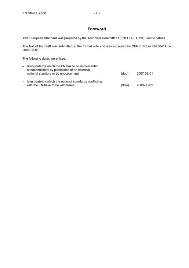 SIST EN 50414:2006 SIST EN 50414:2006 - Page 4 preview