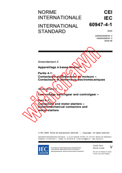 IEC 60947-4-1:2000/AMD2:2005 IEC 60947-4-1:2000/AMD2:2005 - Amendment 2 - Low-voltage switchgear and controlgear - Part 4-1: Contactors and motor-starters - Electromechanical contactors and motor-starters
Released:6/28/2005
Isbn:2831880793 - Page 1 preview