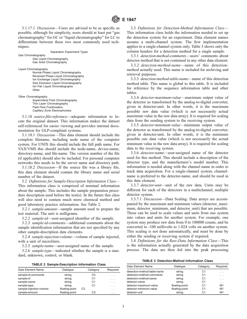 ASTM E1947-98 - Standard Specification for Analytical Data Interchange Protocol for Chromatographic Data