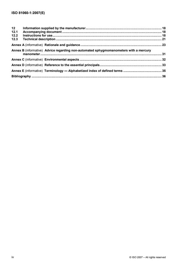 ISO 81060-1:2007 ISO 81060-1:2007 - Non-invasive sphygmomanometers -- Part 1: Requirements and test methods for non-automated measurement type - Page 4 preview