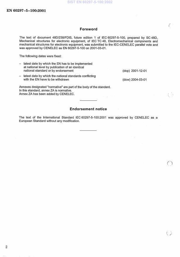 EN 60297-5-100:2001 EN 60297-5-100:2002 - Page 4 preview