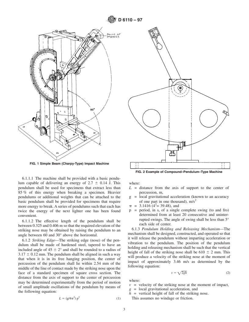 ASTM D6110-97 - Standard Test Methods for Determining the Charpy Impact Resistance of Notched Specimens of Plastics