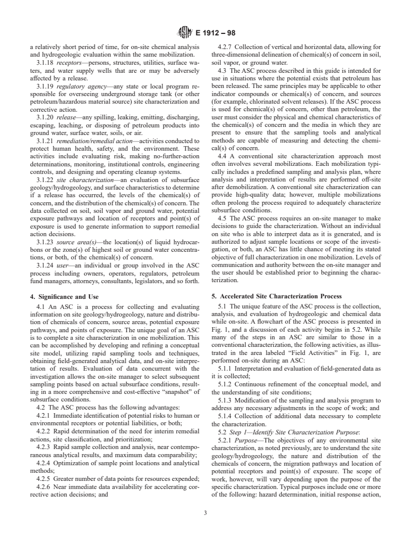 ASTM E1912-98 - Standard Guide for Accelerated Site Characterization for Confirmed or Suspected Petroleum Releases