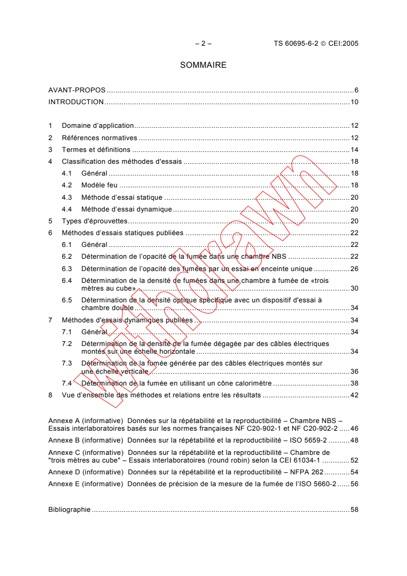 IEC TS 60695-6-2:2005 IEC TS 60695-6-2:2005 - Fire hazard testing - Part 6-2: Smoke obscuration - Summary and relevance of test methods
Released:7/7/2005
Isbn:2831880874 - Page 4 preview