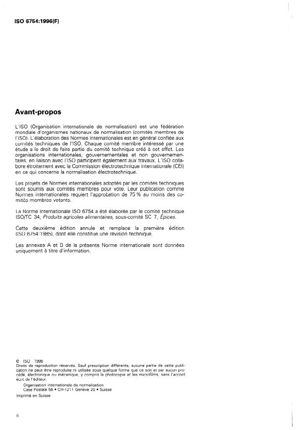 ISO 6754:1996 ISO 6754:1996 - Thym séché (Thymus vulgaris L.) -- Spécifications - Page 2 preview