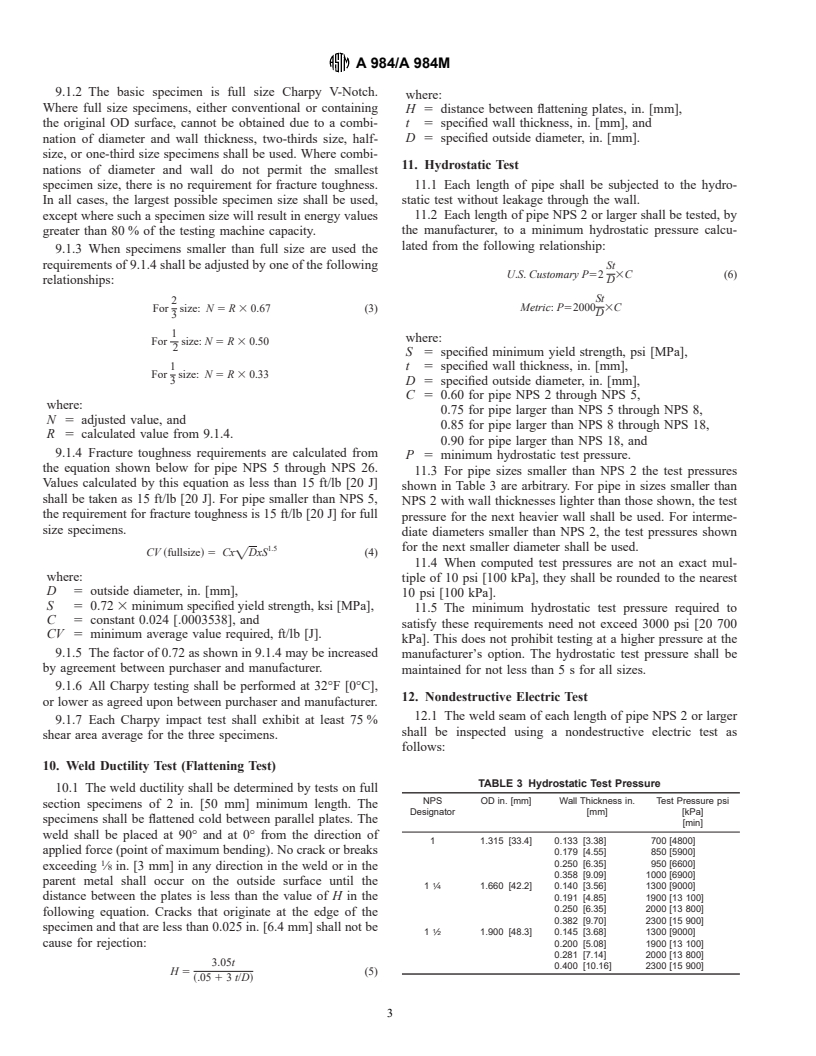 ASTM A984/A984M-00 - Standard Specification for Steel Line Pipe, Black, Plain-End, Electric-Resistance-Welded