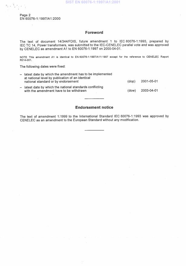 EN 60076-1:1997/A1:2000 EN 60076-1:1997/A1:2001 - Page 4 preview