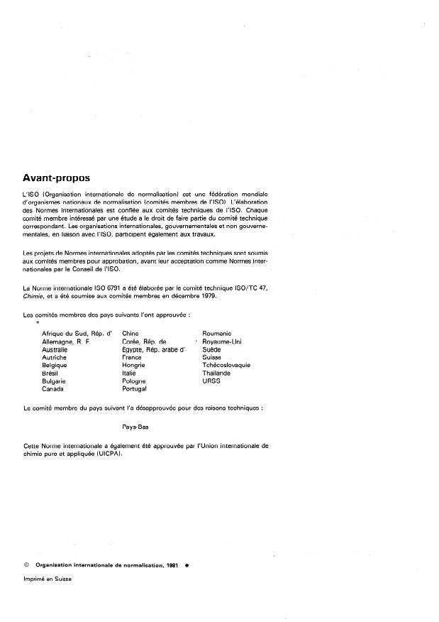 ISO 6791:1981 ISO 6791:1981 - Produits carbonés utilisés pour la production de l'aluminium -- Brais pour électrodes -- Détermination du taux de matieres insolubles dans la quinoléine - Page 2 preview