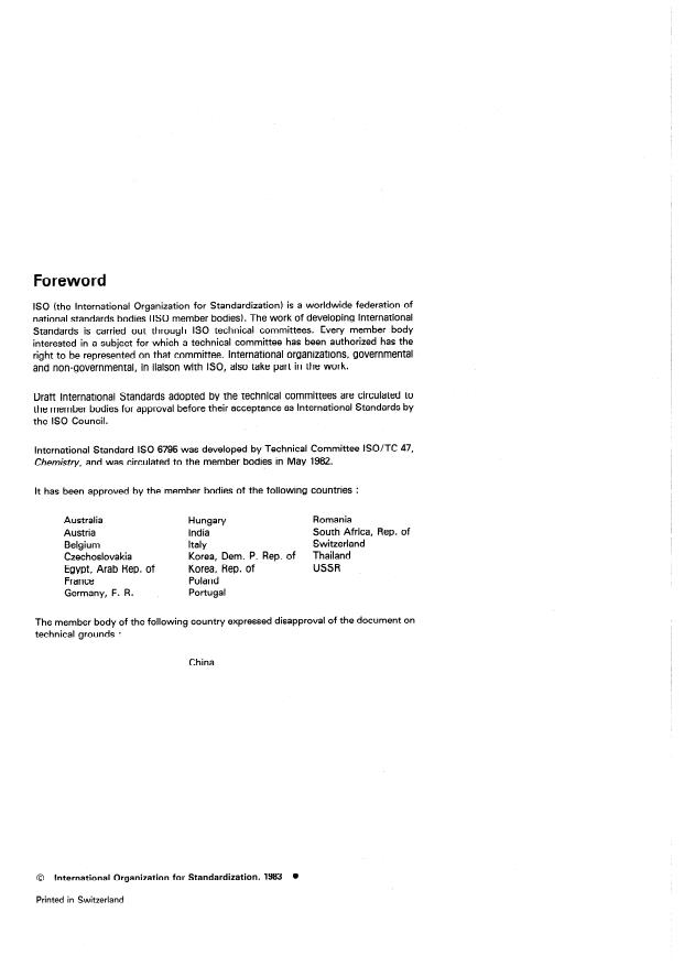 ISO 6795:1983 ISO 6795:1983 - Phthalic and adipic esters for industrial use -- Determination of free alcohols content -- Spectrometric method - Page 2 preview