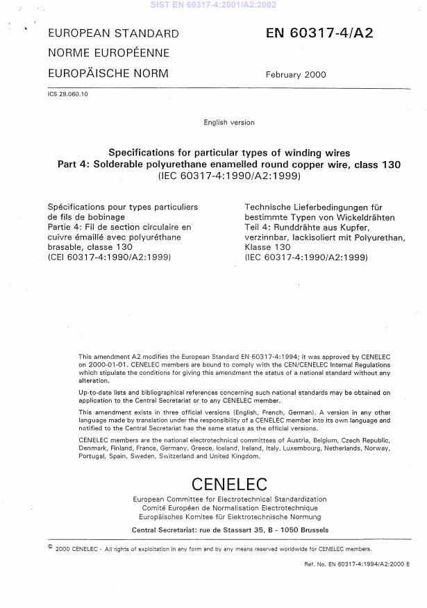 EN 60317-4:1994/A2:2000 EN 60317-4:2001/A2:2002 - Page 3 preview