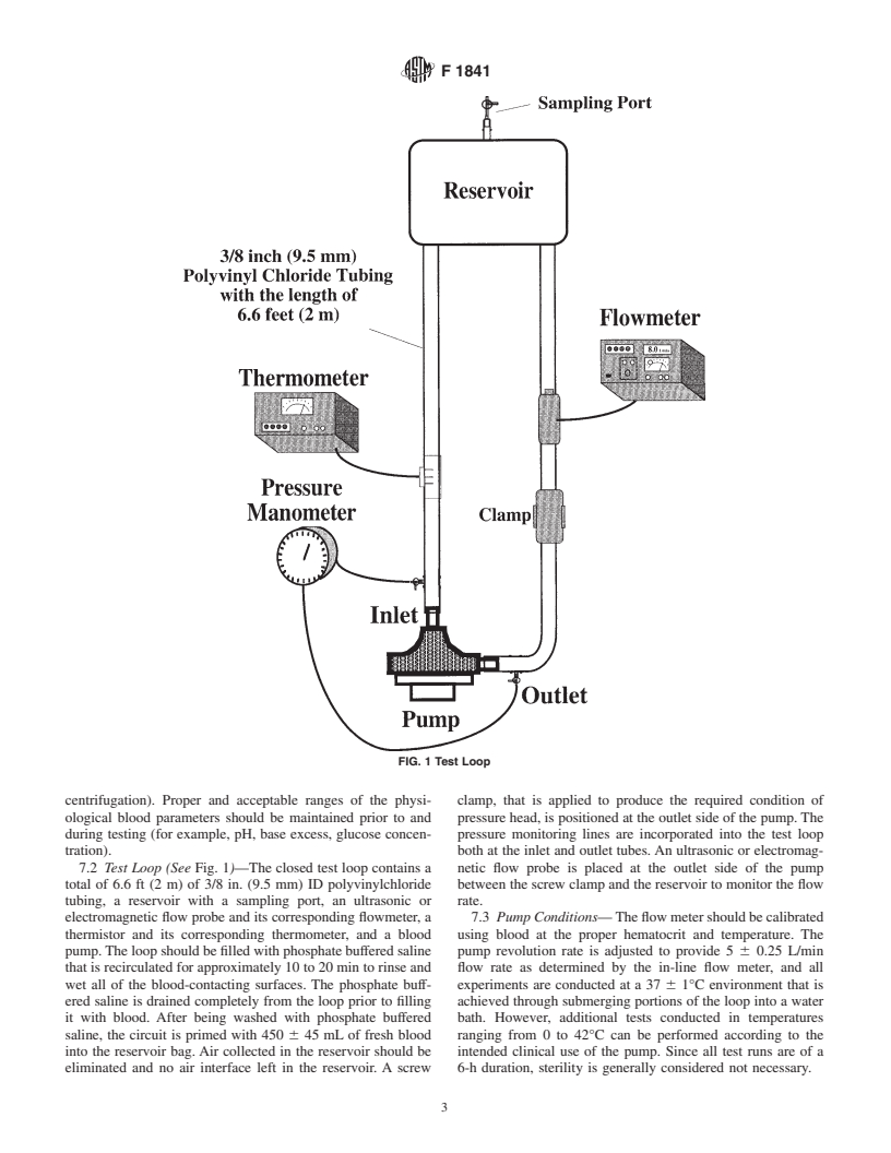 ASTM F1841-97 - Standard Practice for Assessment of Hemolysis in Continuous Flow Blood Pumps