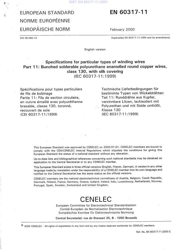 EN 60317-11:2000 EN 60317-11:2001 - Page 3 preview