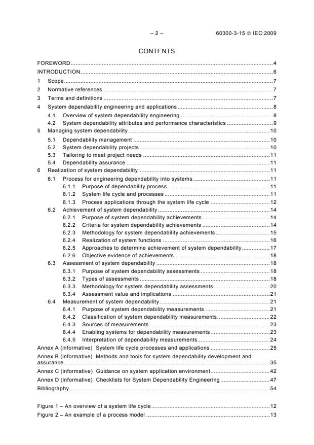 IEC 60300-3-15:2009 IEC 60300-3-15:2009 - Dependability management - Part 3-15: Application guide - Engineering of system dependability - Page 4 preview