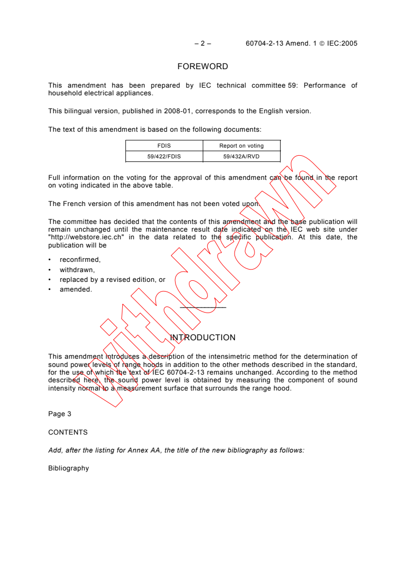 IEC 60704-2-13:2000/AMD1:2005 IEC 60704-2-13:2000/AMD1:2005 - Amendment 1 - Household and similar electrical appliances - Test code for the determination of airborne acoustical noise - Part 2-13: Particular requirements for range hoods
Released:12/16/2005
Isbn:2831895383 - Page 4 preview