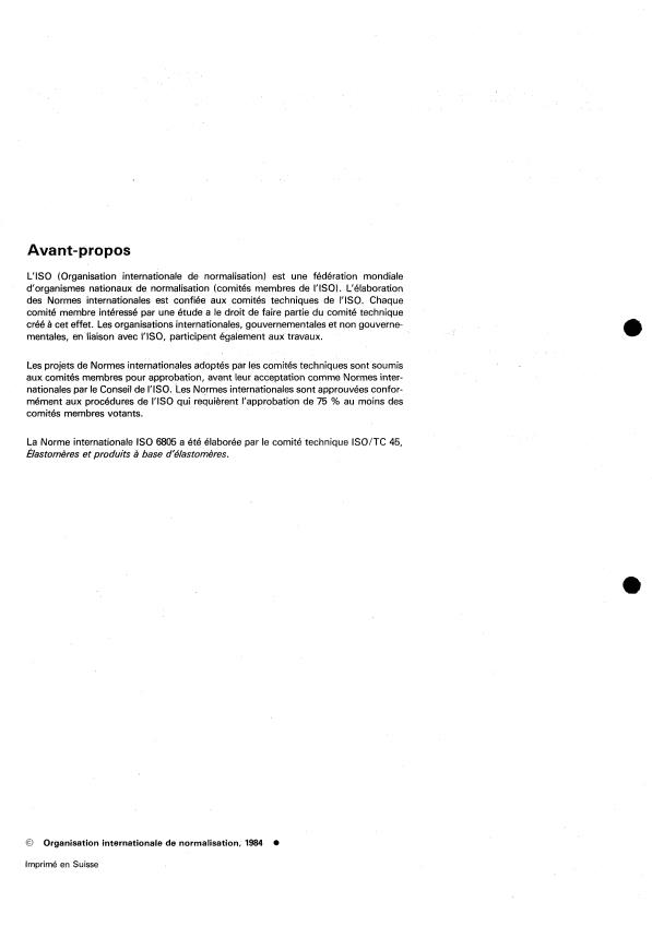 ISO 6805:1984 ISO 6805:1984 - Tuyaux et flexibles en caoutchouc pour l'exploitation miniere -- Type hydraulique avec armature de fils métalliques pour mines de charbon - Page 2 preview