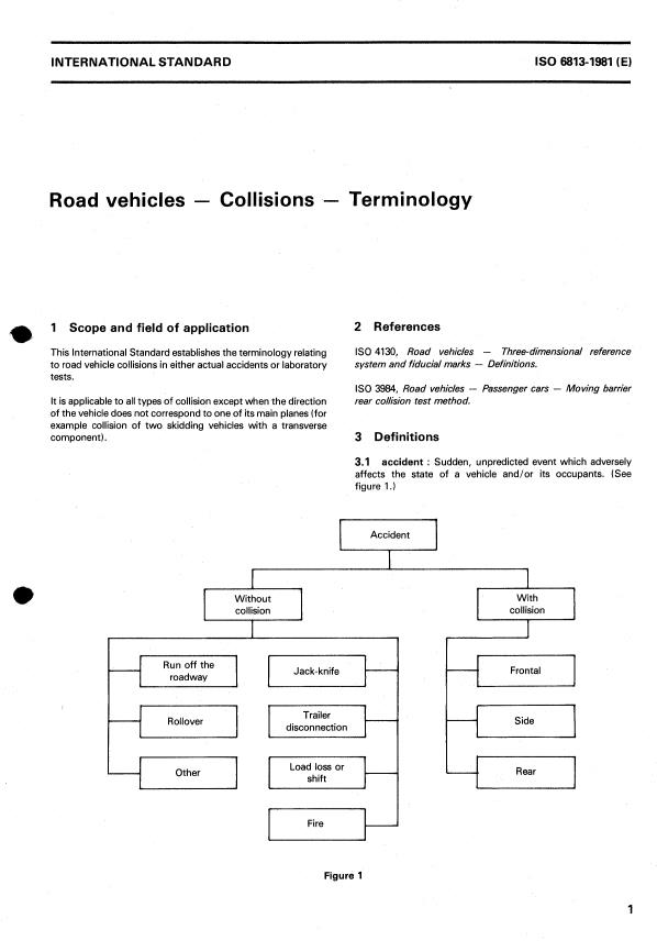ISO 6813:1981 - Road vehicles -- Collisions -- Terminology