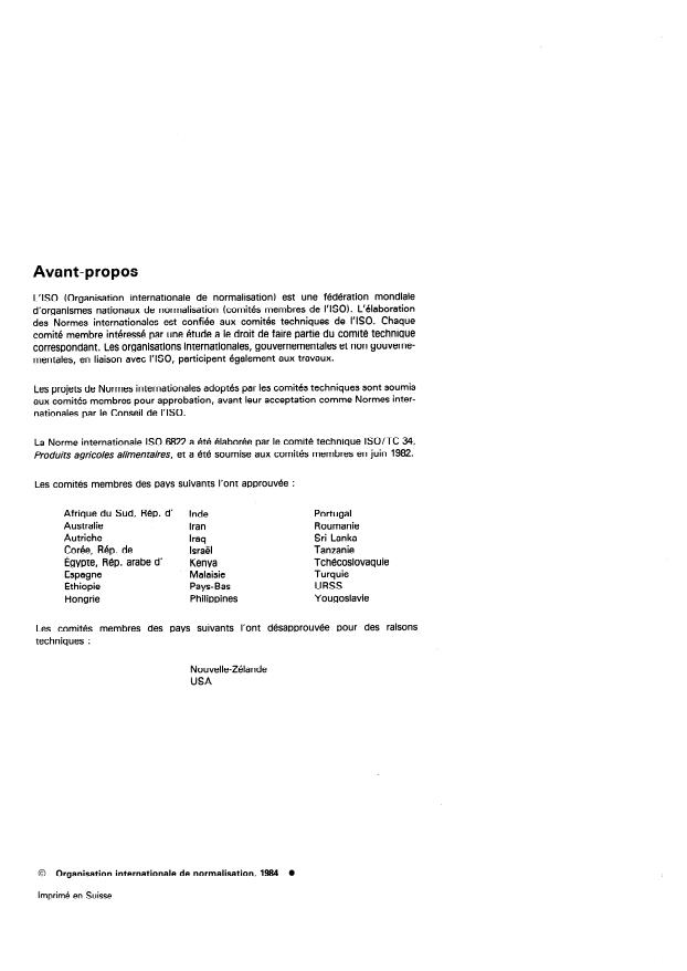 ISO 6822:1984 ISO 6822:1984 - Pommes de terre, légumes a racines et choux pommés -- Guide pour l'entreposage en silos équipés d'une ventilation forcée - Page 2 preview