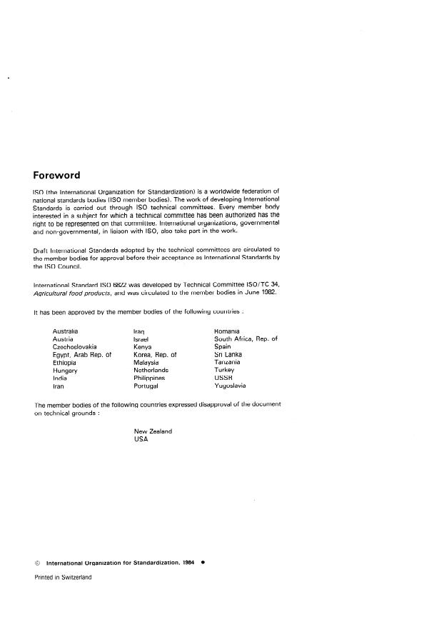 ISO 6822:1984 ISO 6822:1984 - Potatoes, root vegetables and round-headed cabbages -- Guide to storage in silos using forced ventilation - Page 2 preview