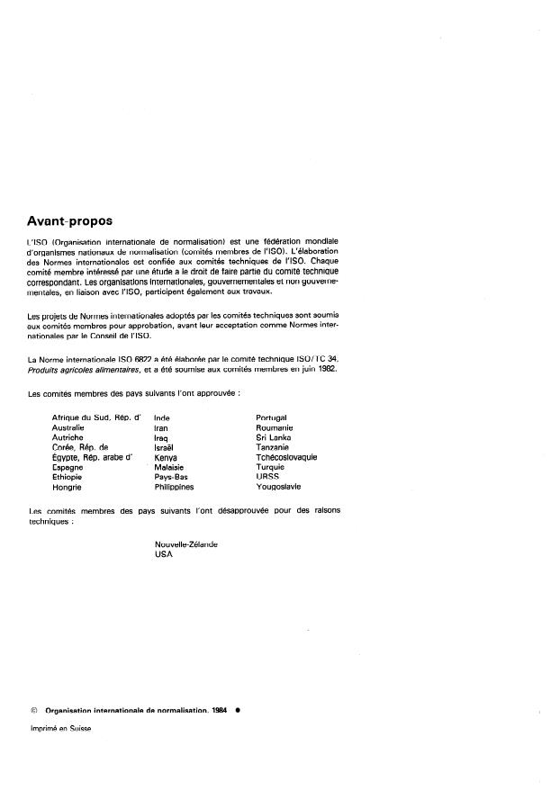 ISO 6822:1984 ISO 6822:1984 - Pommes de terre, légumes a racines et choux pommés -- Guide pour l'entreposage en silos équipés d'une ventilation forcée - Page 2 preview