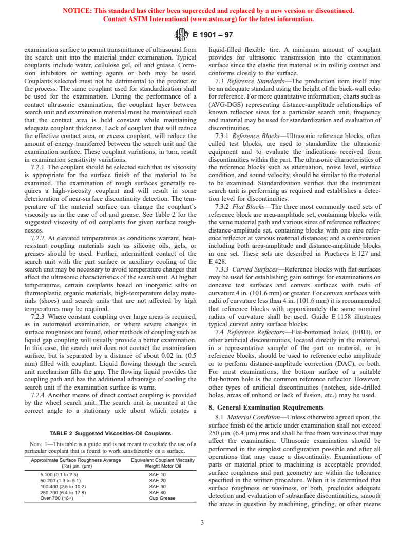 ASTM E1901-97 - Standard Guide for Detection and Evaluation of Discontinuities by Contact Pulse-Echo Straight-Beam Ultrasonic Methods