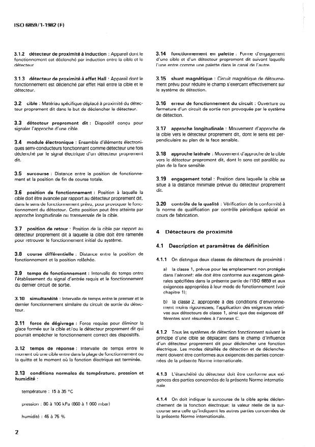 ISO 6859-1:1982 ISO 6859-1:1982 - Aéronautique -- Détecteurs de proximité - Page 2 preview