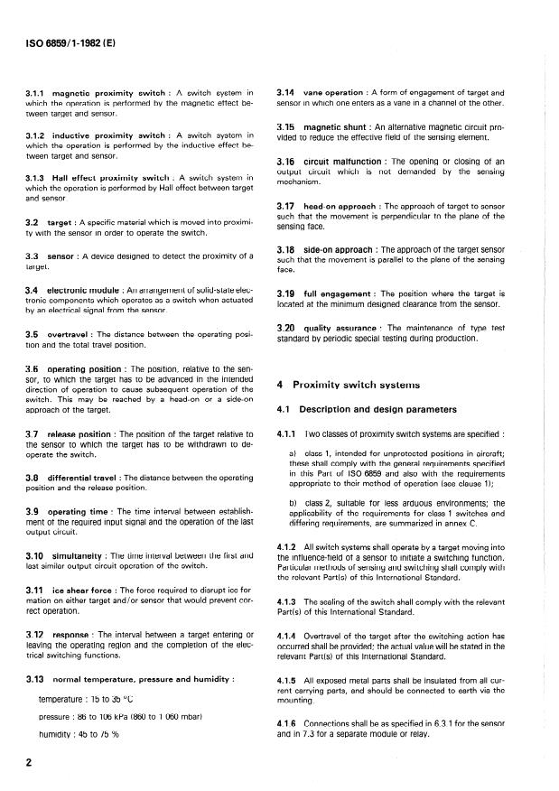 ISO 6859-1:1982 ISO 6859-1:1982 - Aircraft -- Proximity switches - Page 4 preview