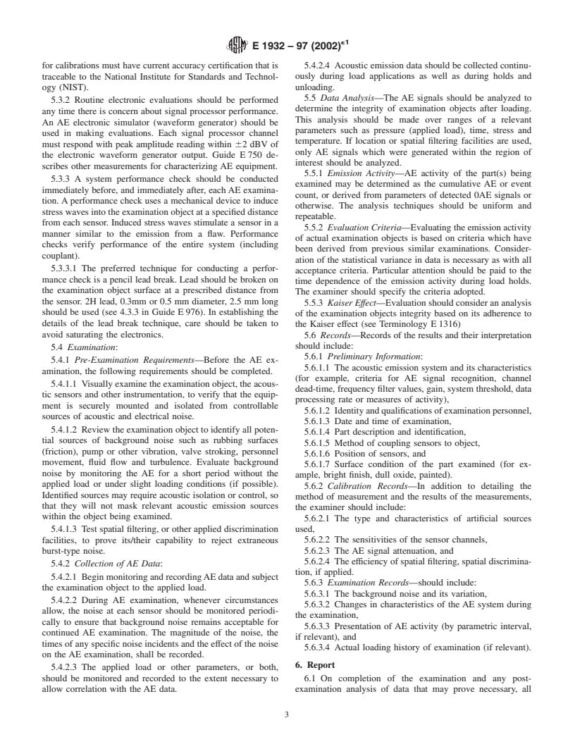 ASTM E1932-97(2002)e1 - Standard Guide for Acoustic Emission Examination of Small Parts