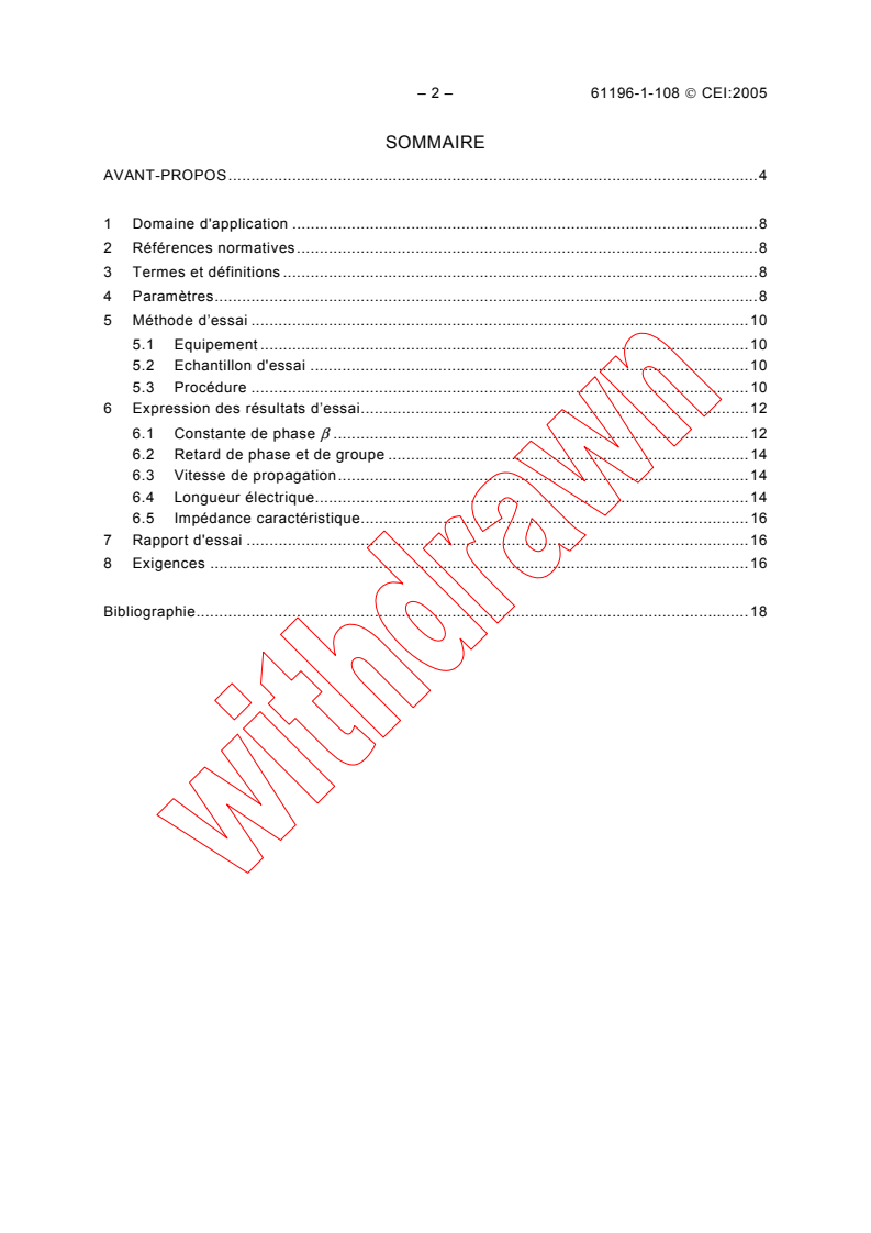 IEC 61196-1-108:2005 IEC 61196-1-108:2005 - Coaxial communication cables - Part 1-108: Electrical test methods - Test for characteristic impedance, phase and group delay, electrical length and propagation velocity
Released:11/17/2005
Isbn:2831883512 - Page 4 preview