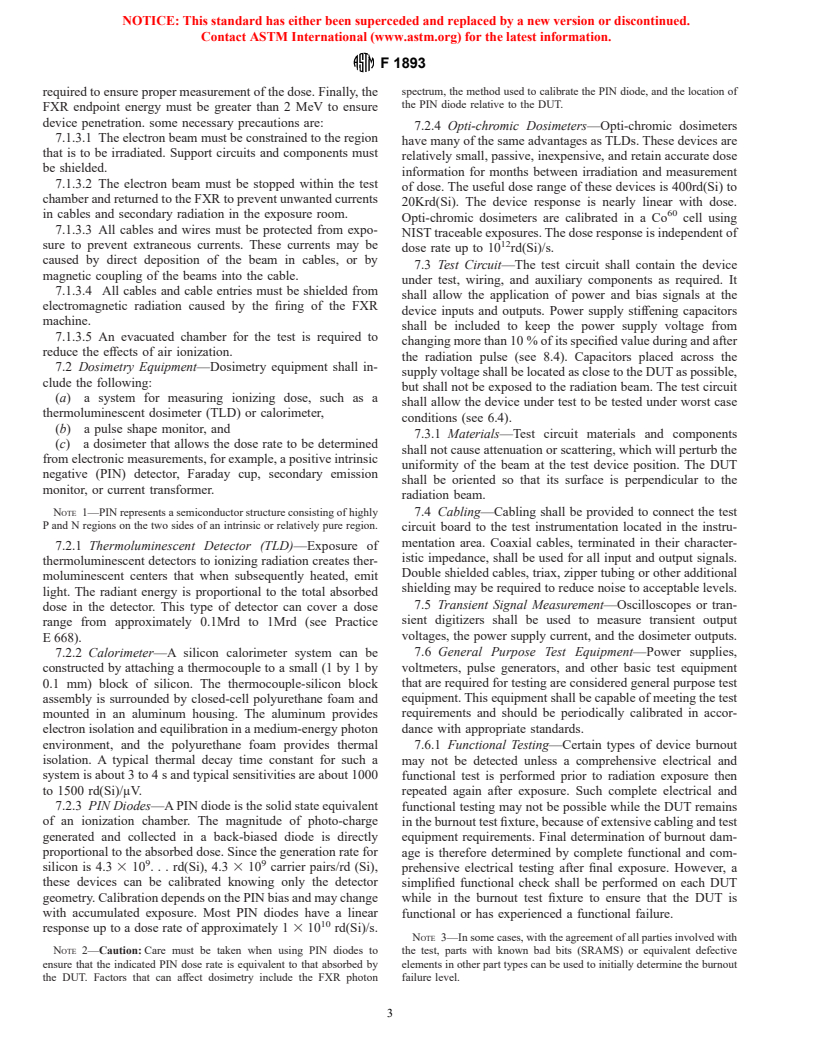 ASTM F1893-98 - Guide for Measurement of Ionizing Dose-Rate Burnout of Semiconductor Devices