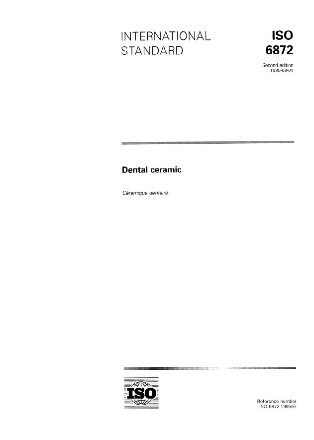 ISO 6872:1995 - Dental ceramic