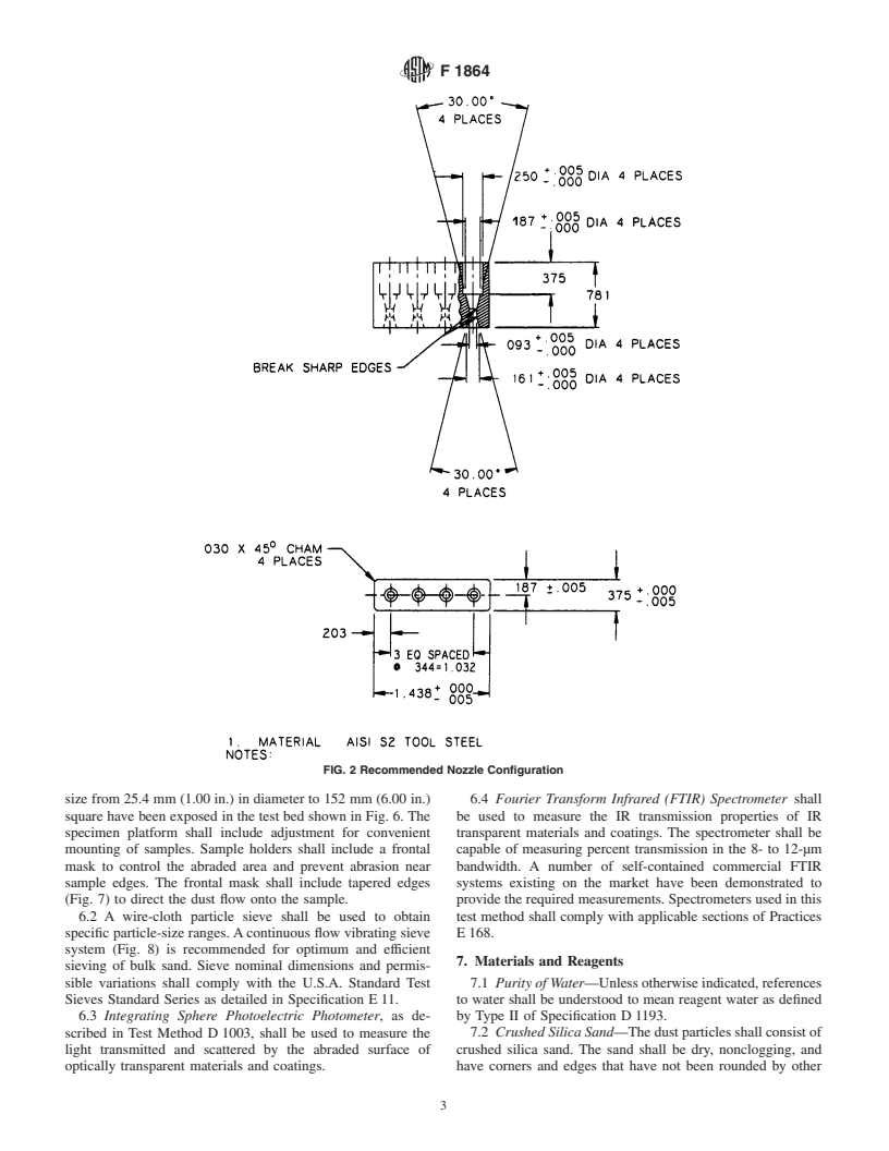 ASTM F1864-98 - Standard Test Method for Dust Erosion Resistance of Optical and Infrared Transparent Materials and Coatings