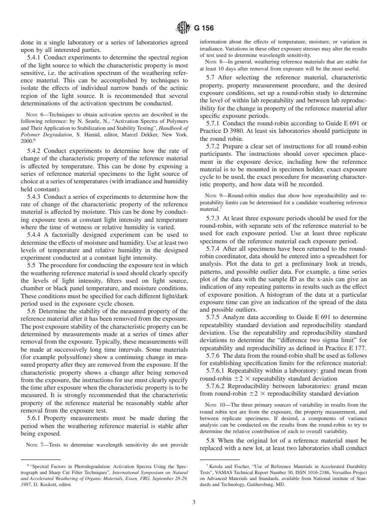 ASTM G156-02 - Standard Practice for Selecting and Characterizing Weathering Reference Materials Used to Monitor Consistency of Conditions in an Exposure Test