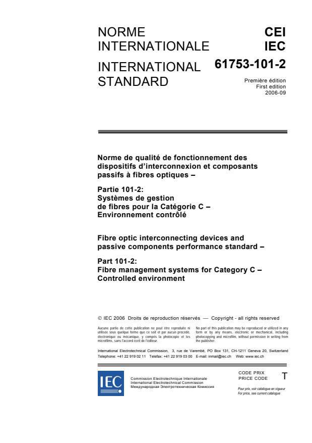 IEC 61753-101-2:2006 - Fibre optic interconnecting devices and passive ...