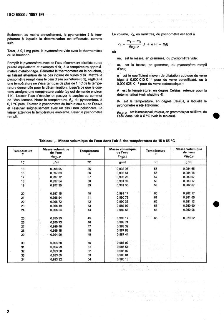 ISO 6883:1987 ISO 6883:1987 - Animal and vegetable fats and oils — Determination of mass per unit volume ("litre weight") in air
Released:6/18/1987 - Page 4 preview