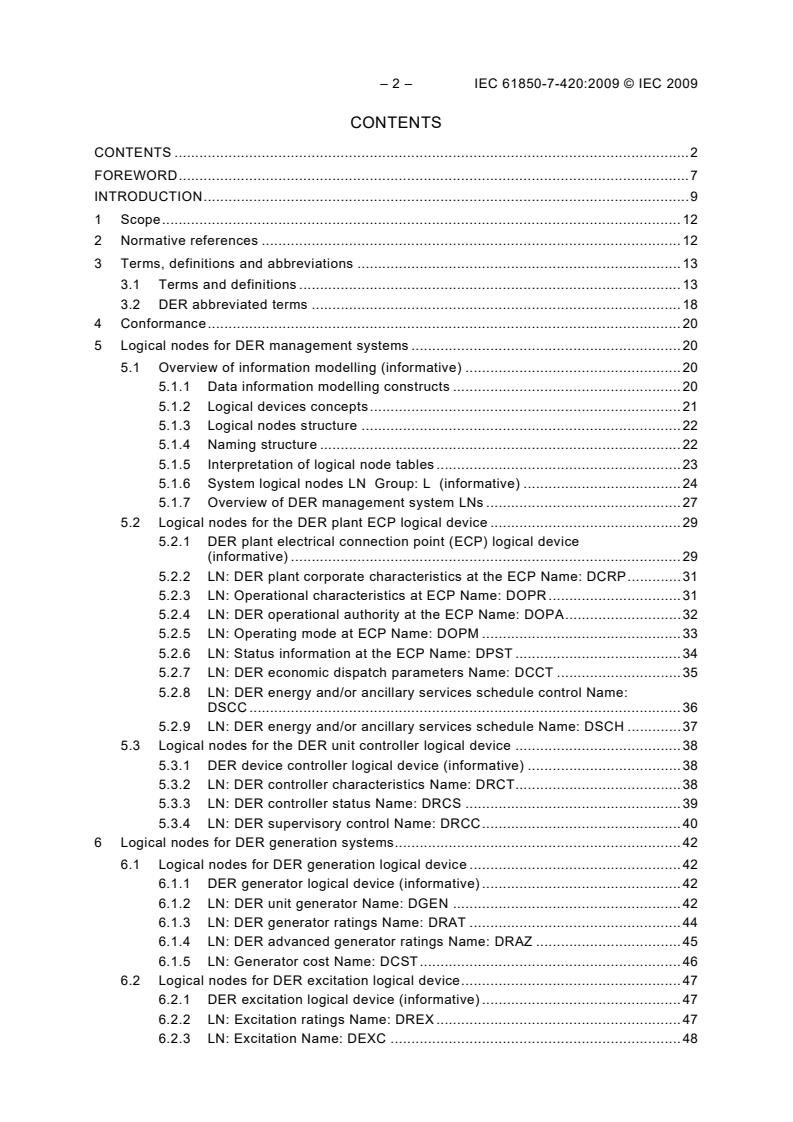 IEC 61850-7-420:2009 IEC 61850-7-420:2009 - Communication networks and systems for power utility automation - Part 7-420: Basic communication structure - Distributed energy resources logical nodes - Page 4 preview