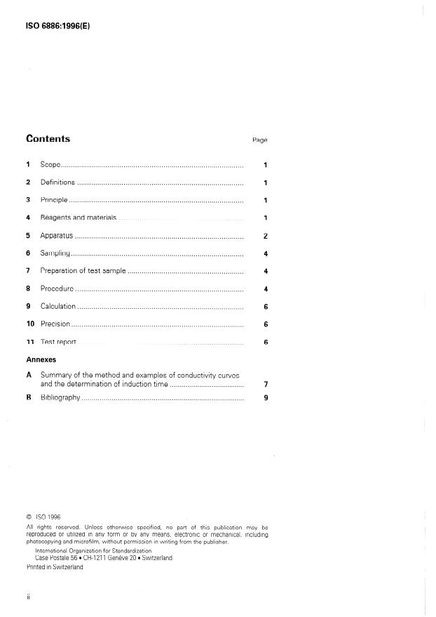 ISO 6886:1996 ISO 6886:1996 - Animal and vegetable fats and oils -- Determination of oxidation stability (Accelerated oxidation test) - Page 2 preview