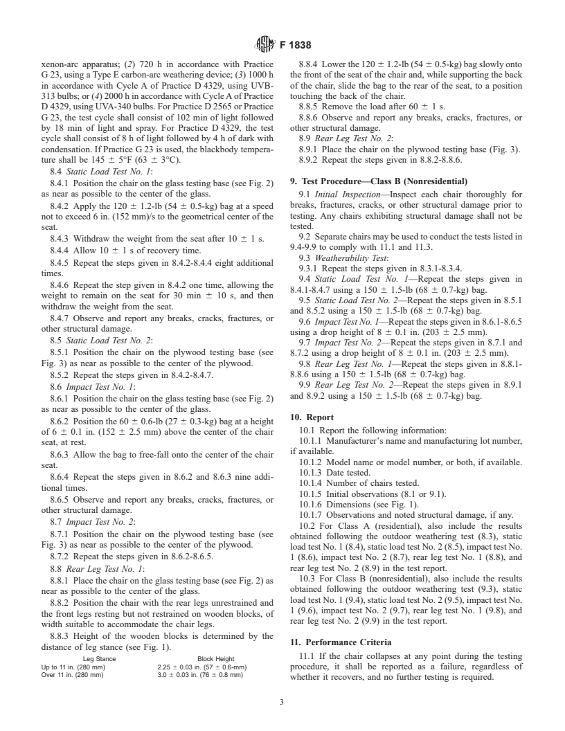 ASTM F1838-98 - Standard Performance Requirements for Child's Plastic Chairs for Outdoor Use