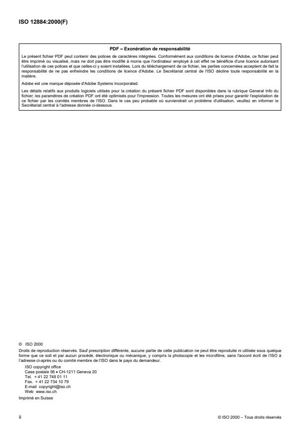 ISO 12884:2000 ISO 12884:2000 - Air ambiant -- Dosage des hydrocarbures aromatiques polycycliques totales (phase gazeuse et particulaire) -- Prélevement sur filtres a sorption et analyses par chromatographie en phase gazeuse/spectrométrie en masse - Page 2 preview