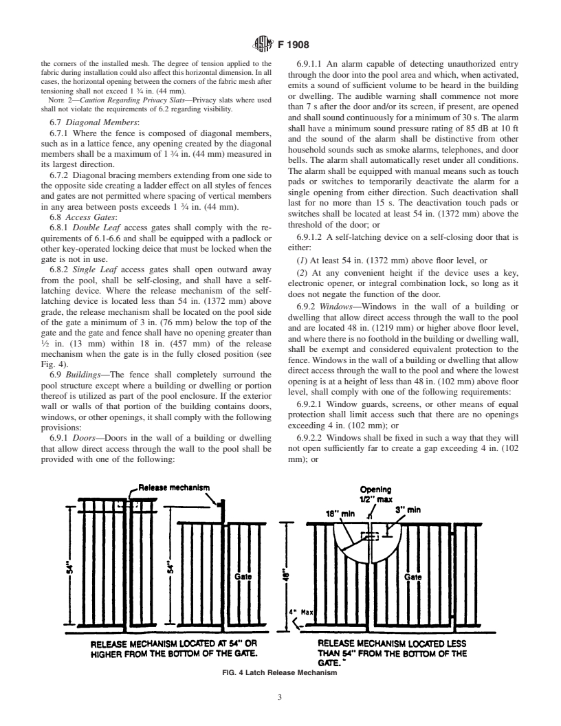 ASTM F1908-98 - Standard Guide for Fences for Residential Outdoor Swimming Pools, Hot Tubs, and Spas