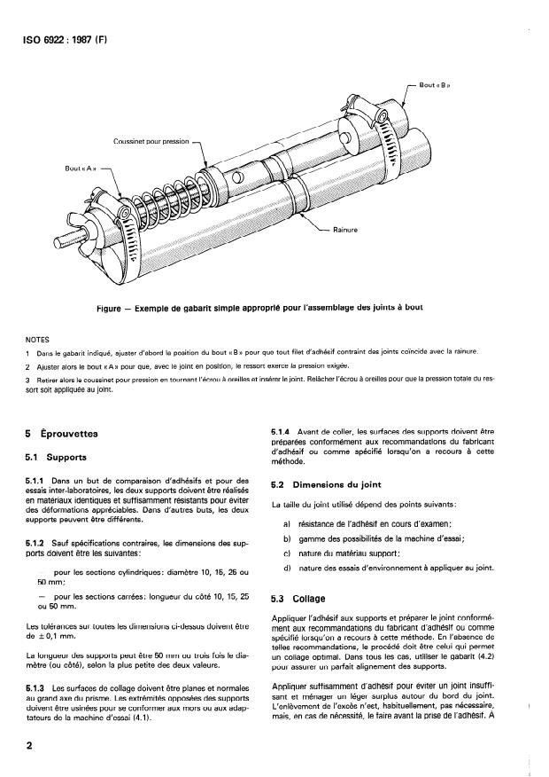 ISO 6922:1987 ISO 6922:1987 - Adhésifs -- Détermination de la résistance en traction des joints a bout - Page 4 preview